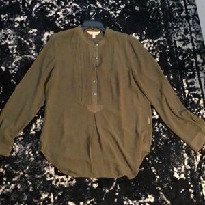 Banana Republic women’s olive green sheer blouse.